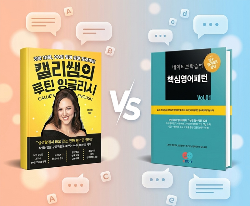2026 영어회화 교재 비교 - 캘리쌤 루틴잉글리시 vs 엔토 패턴북